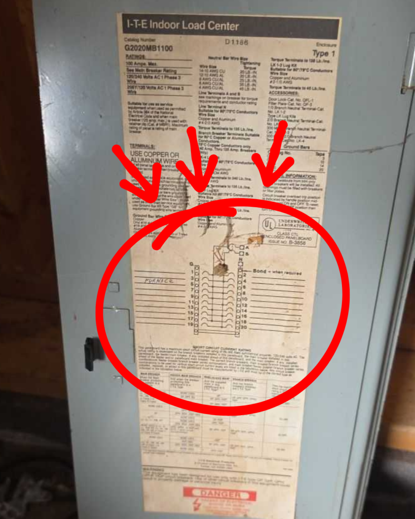 unlabeled breaker panel