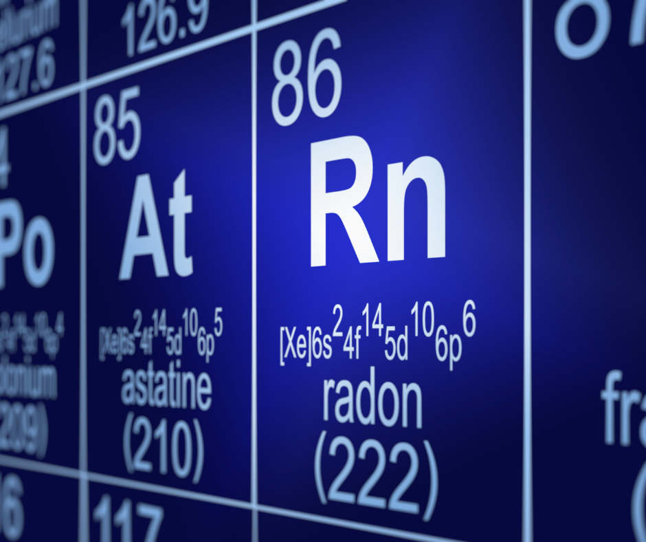  Radon on the periodic table, element 86, a soil gas detected only through radon testing 
